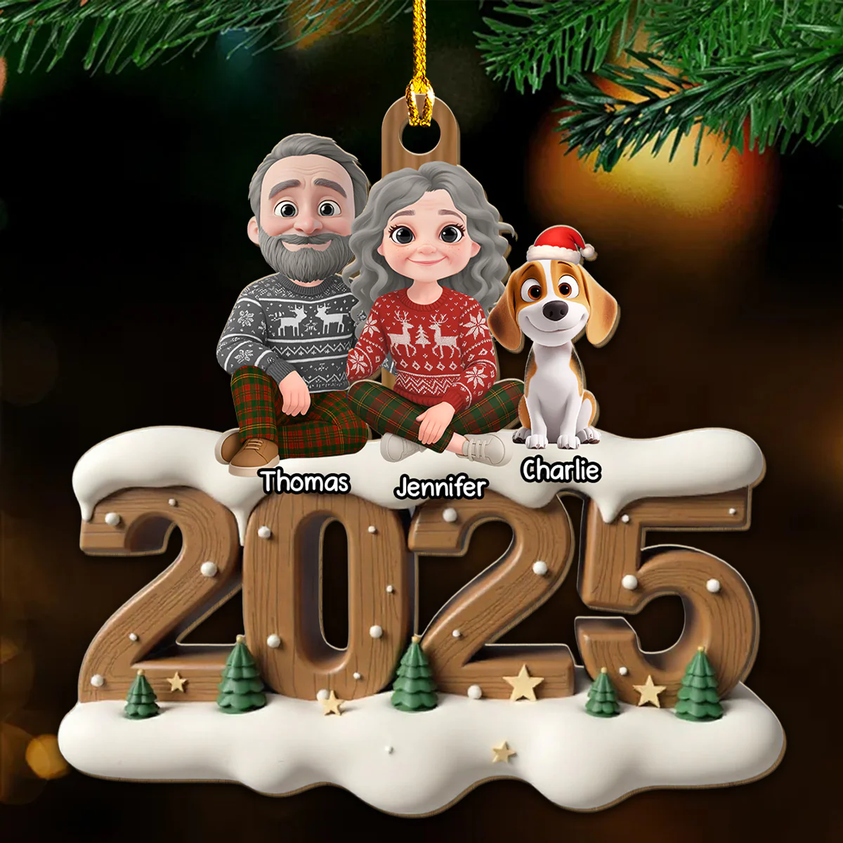 From This Year Fur Ver - Personalized Custom 3D Effect Wood Ornament - Image 2