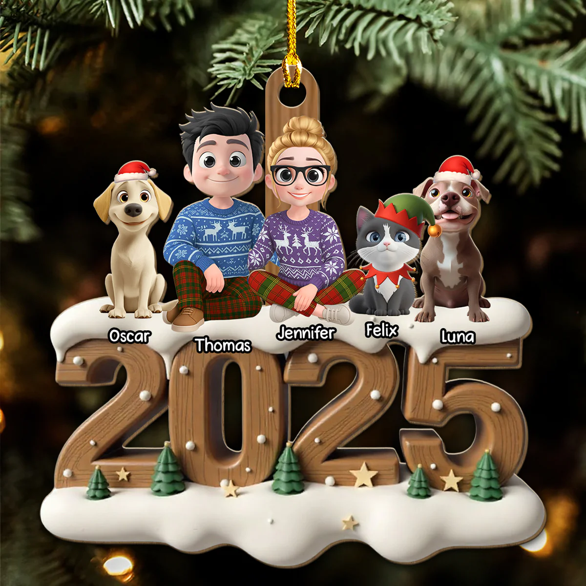 From This Year Fur Ver - Personalized Custom 3D Effect Wood Ornament - Image 3