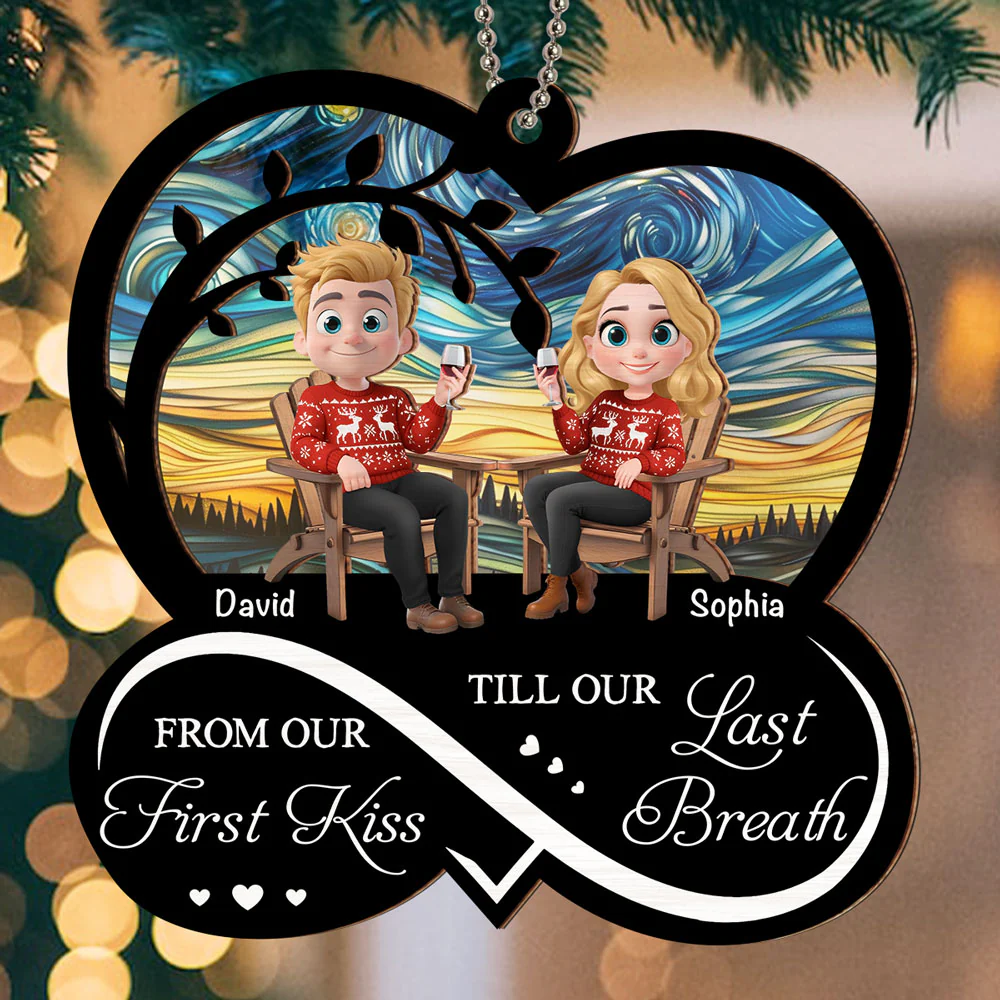 From You And Me First Kiss - Personalized Custom Suncatcher Ornament - Image 4