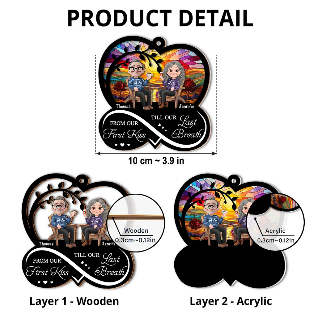 From You And Me First Kiss - Personalized Custom Suncatcher Ornament - Image 5