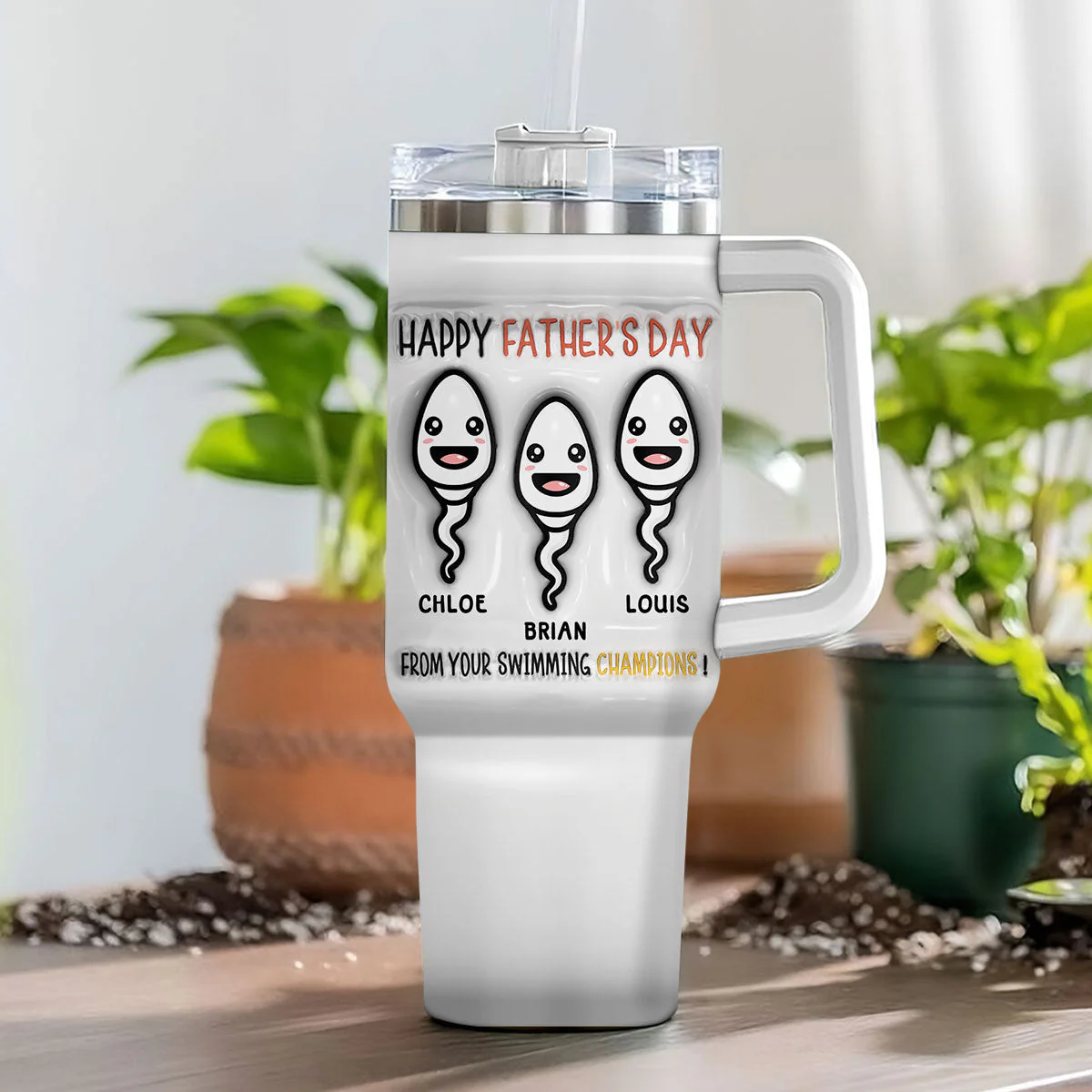 From Your Swimming Champions - Personalized Custom 3D Inflated Effect Printed 40 Oz Tumbler - Image 3