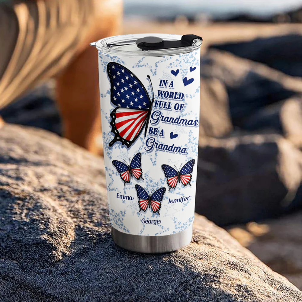 Full Of Grandmas - Personalized Custom Tumbler - Image 3