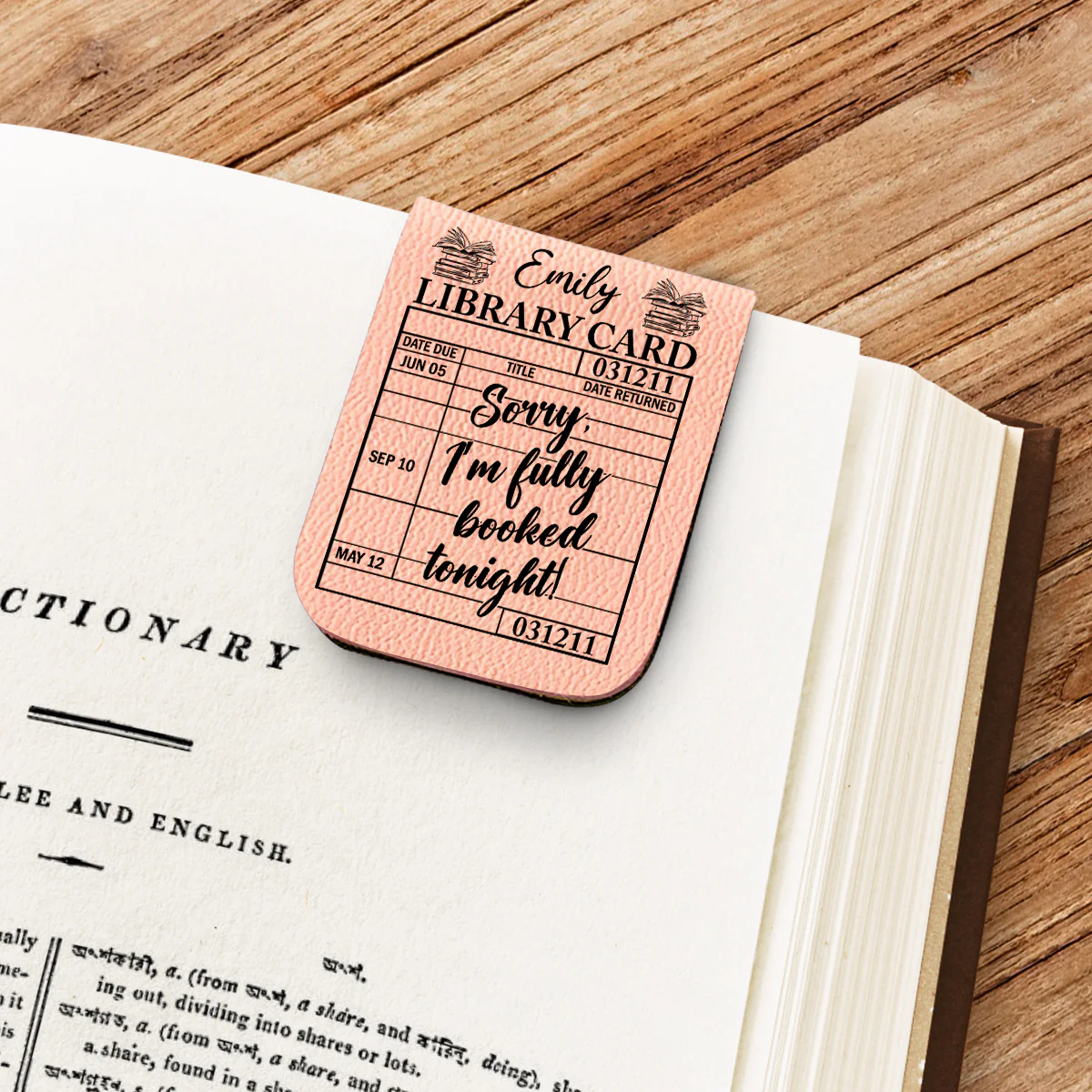 Fully Booked Tonight - Personalized Custom Leather Bookmark