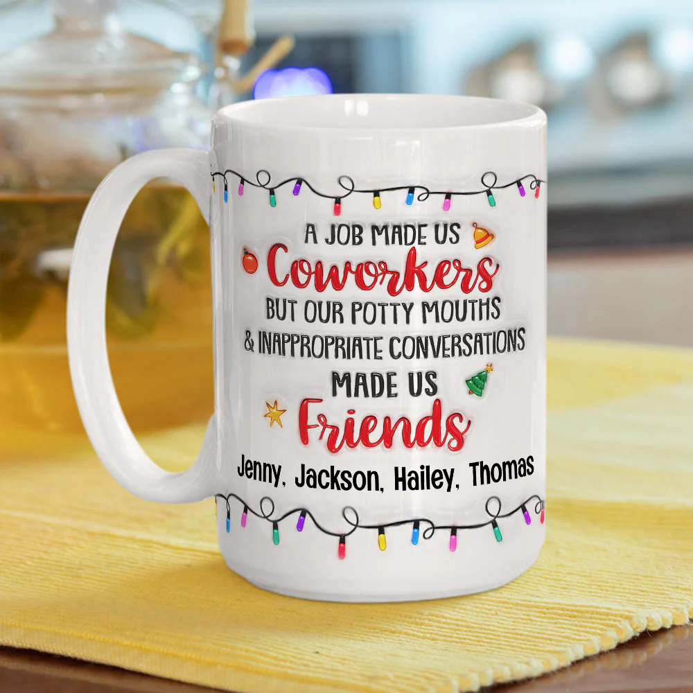 Funny Coworker To Friend - Personalized Custom 3D Inflated Effect Mug - Image 4