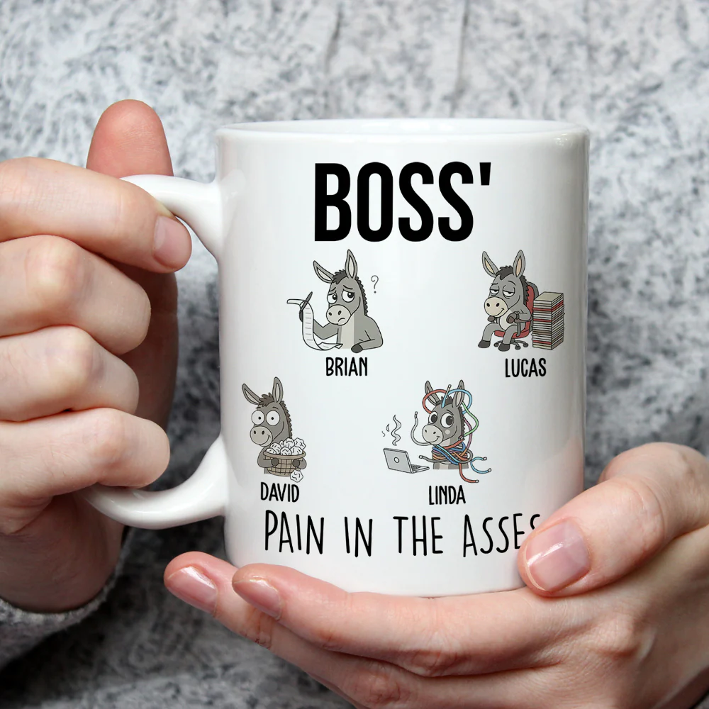 Funny Donkey Office Team - Personalized Custom Coffee Mug - Image 2