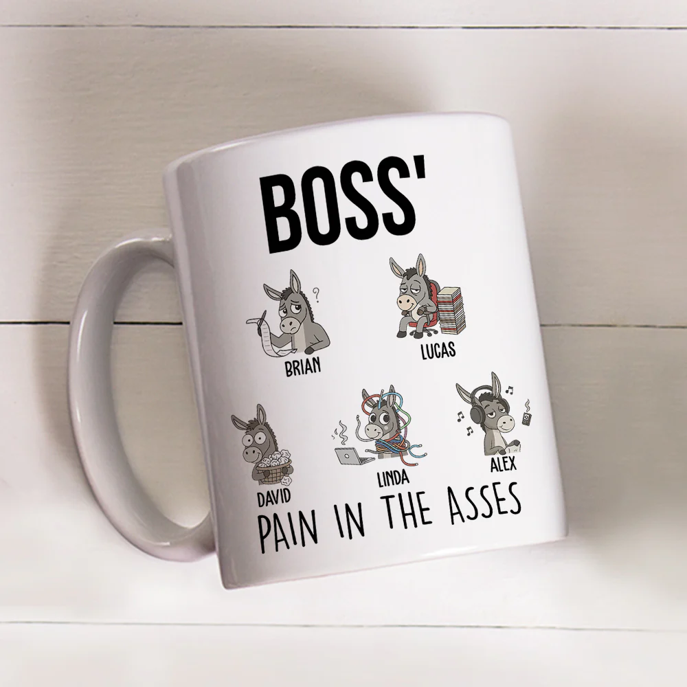 Funny Donkey Office Team - Personalized Custom Coffee Mug - Image 3