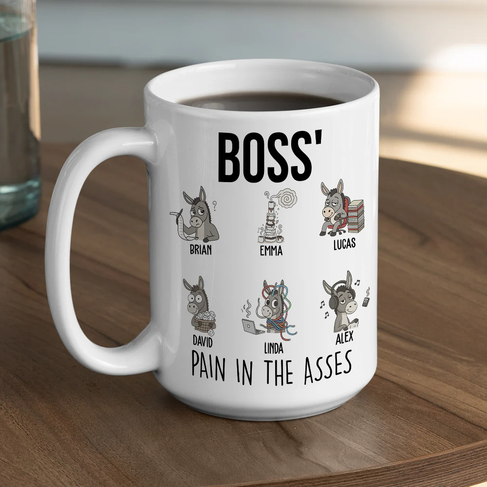 Funny Donkey Office Team - Personalized Custom Coffee Mug - Image 5
