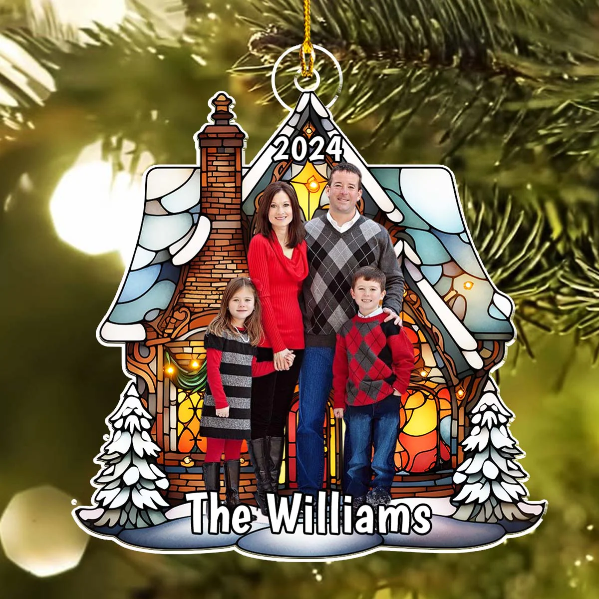 Funny Family Christmas - Personalized Custom Acrylic Ornament - Image 2