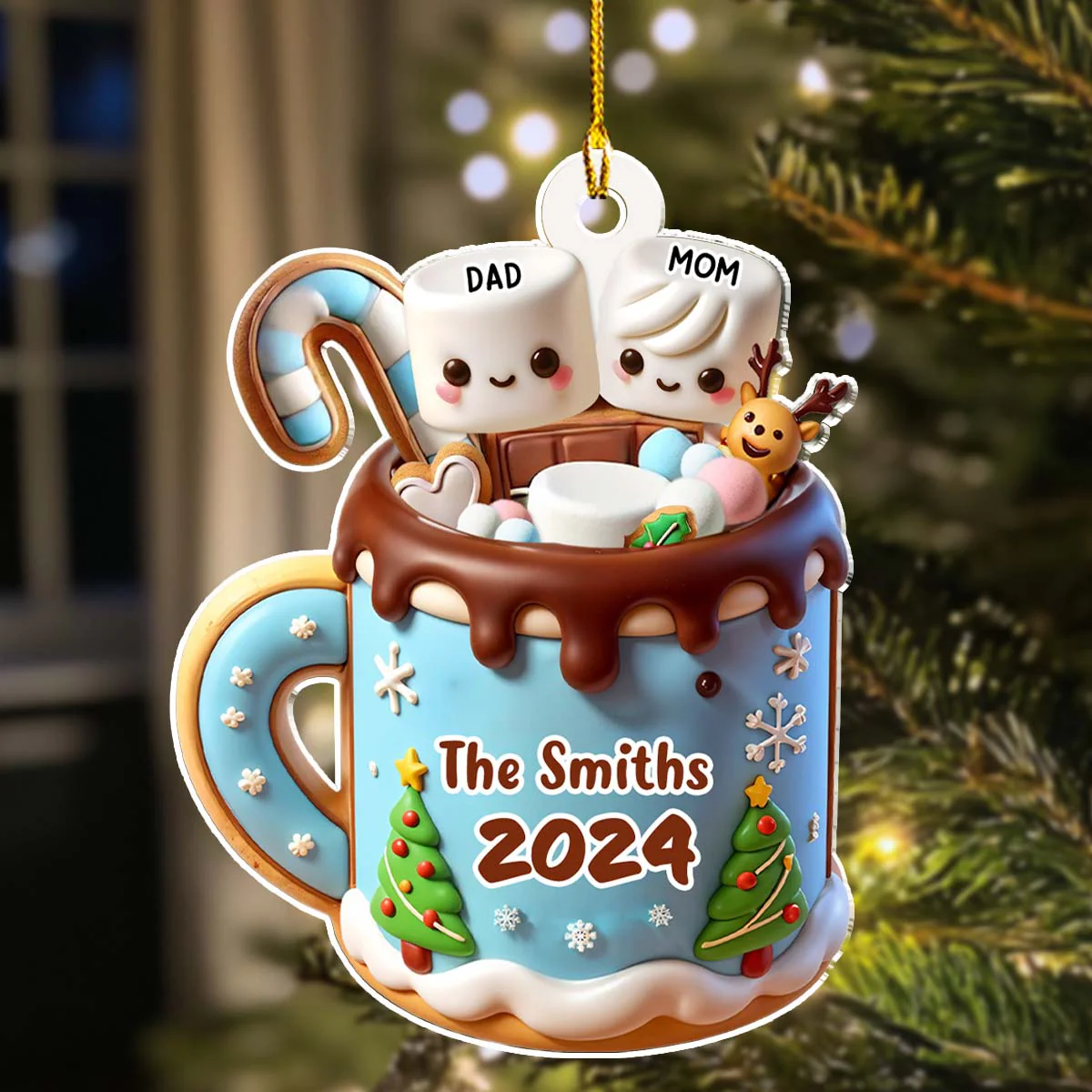 Funny Family - Personalized Custom Acrylic Ornament - Image 5