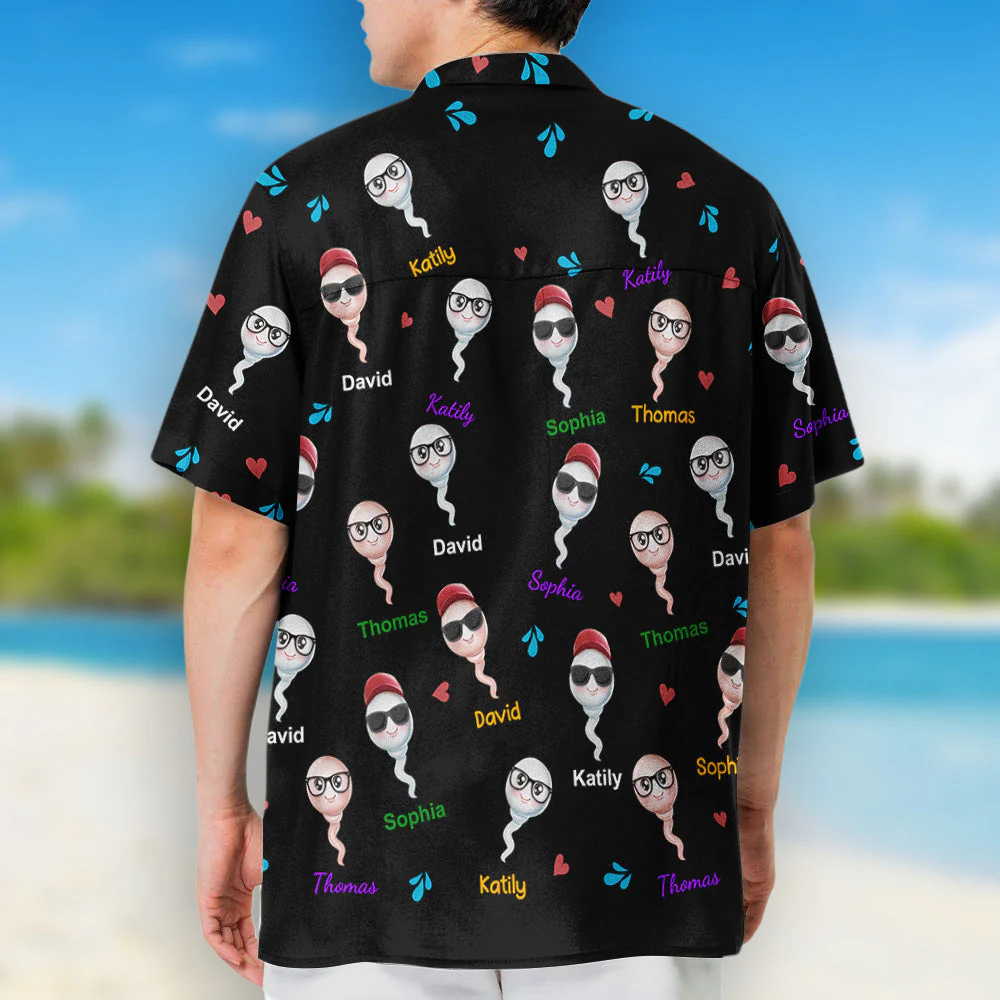 Funny Kid With Dad - Personalized Custom Hawaiian Shirt - Image 3