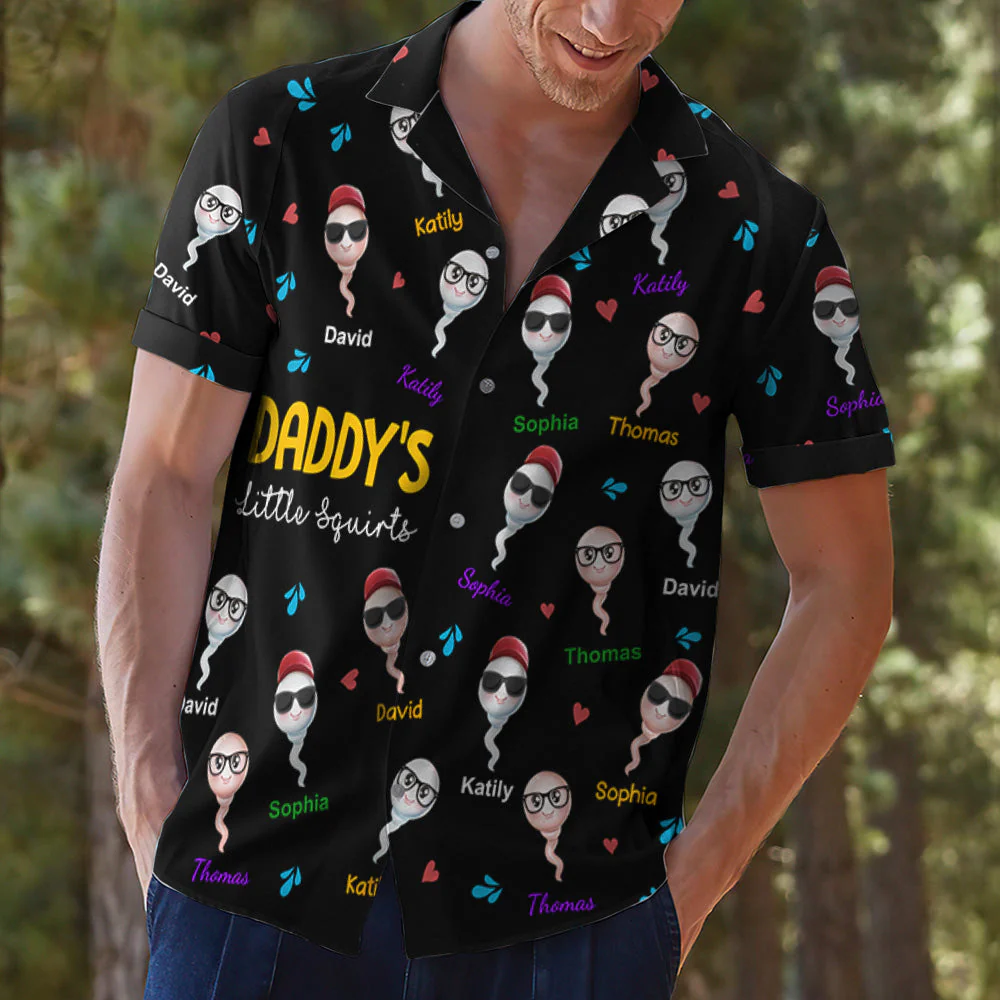 Funny Kid With Dad - Personalized Custom Hawaiian Shirt - Image 4