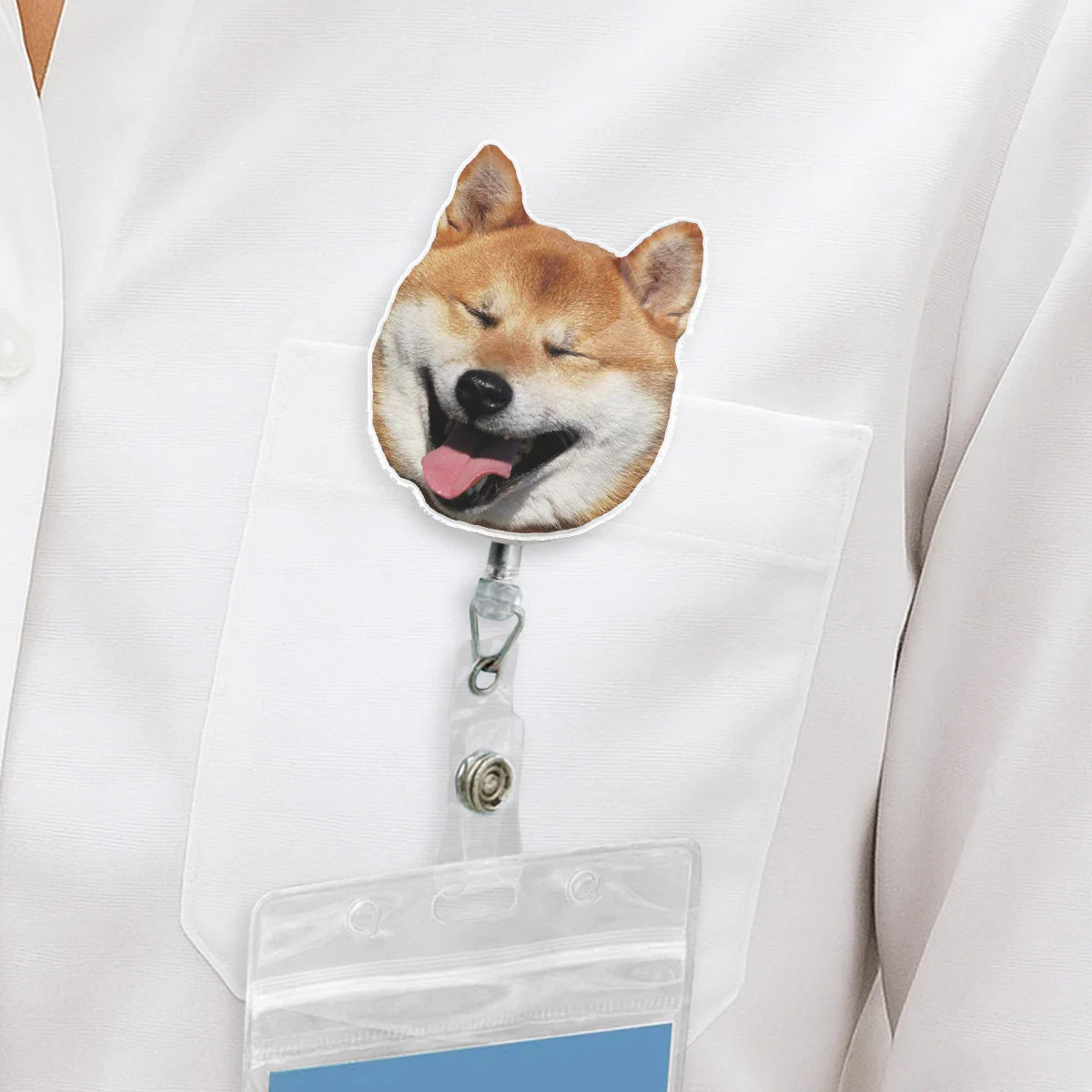 Funny Meme - Personalized Custom Acrylic Badge Reel - Image 4