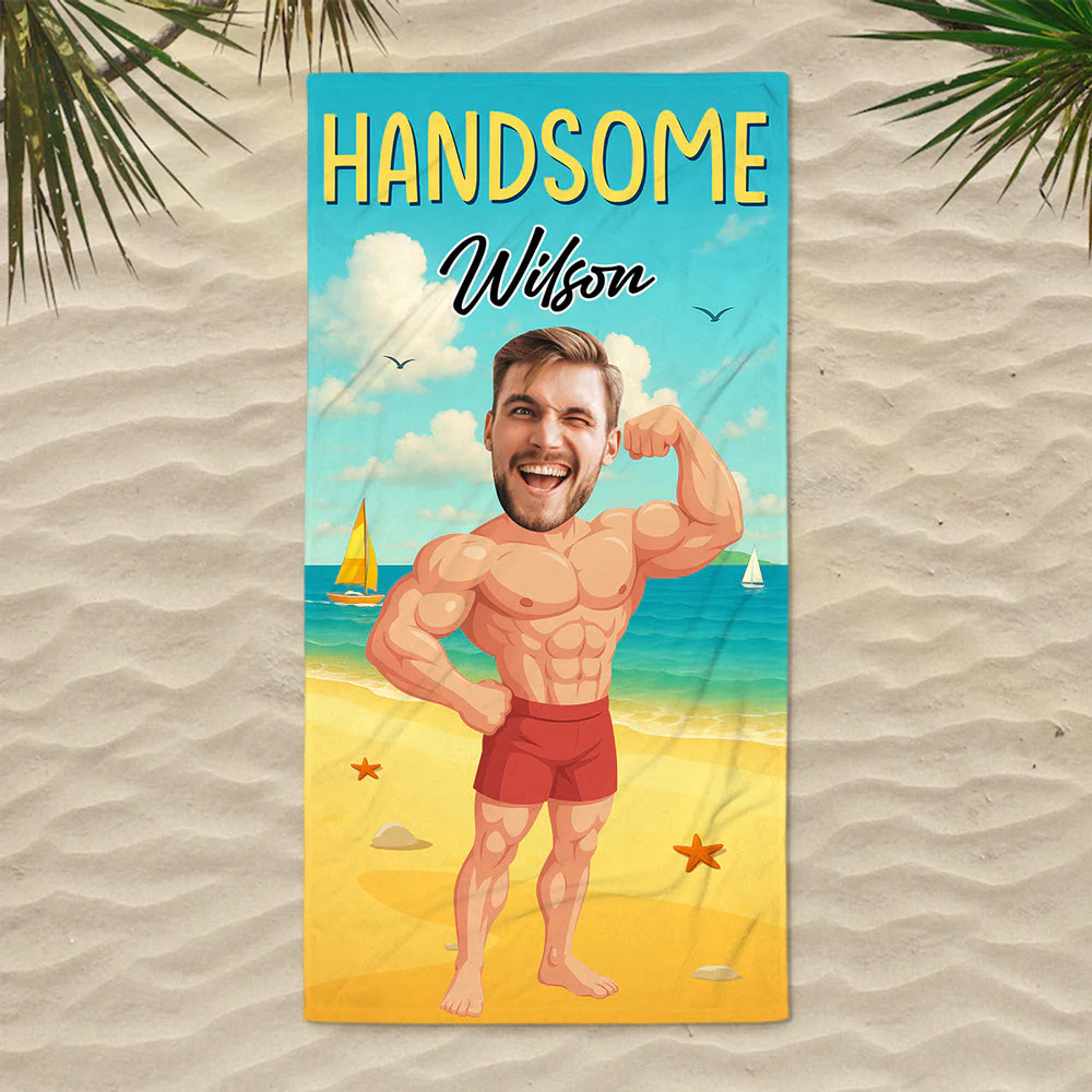 Funny Sexy Couple - Personalized Custom Beach Towel - Image 3