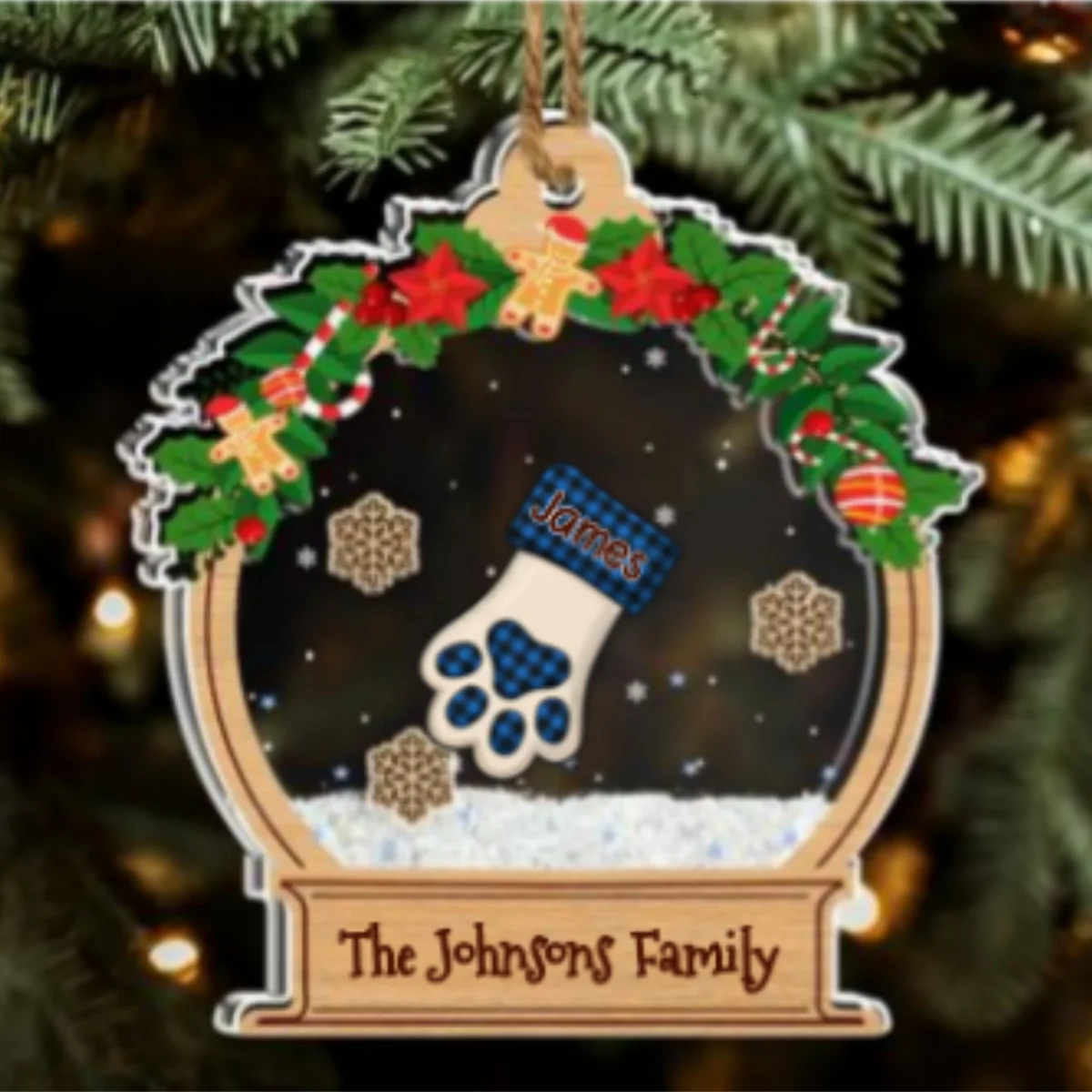 Funny Stocking - Personalized Custom Acrylic Shaker Ornament - Image 7