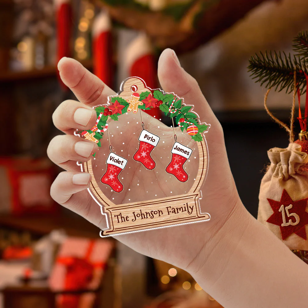 Funny Stockings - Personalized Custom Acrylic Ornament - Image 5