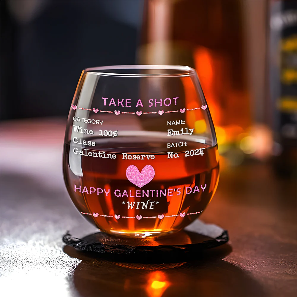 Galentine Shot - Personalized Custom Wine Glass - Image 2