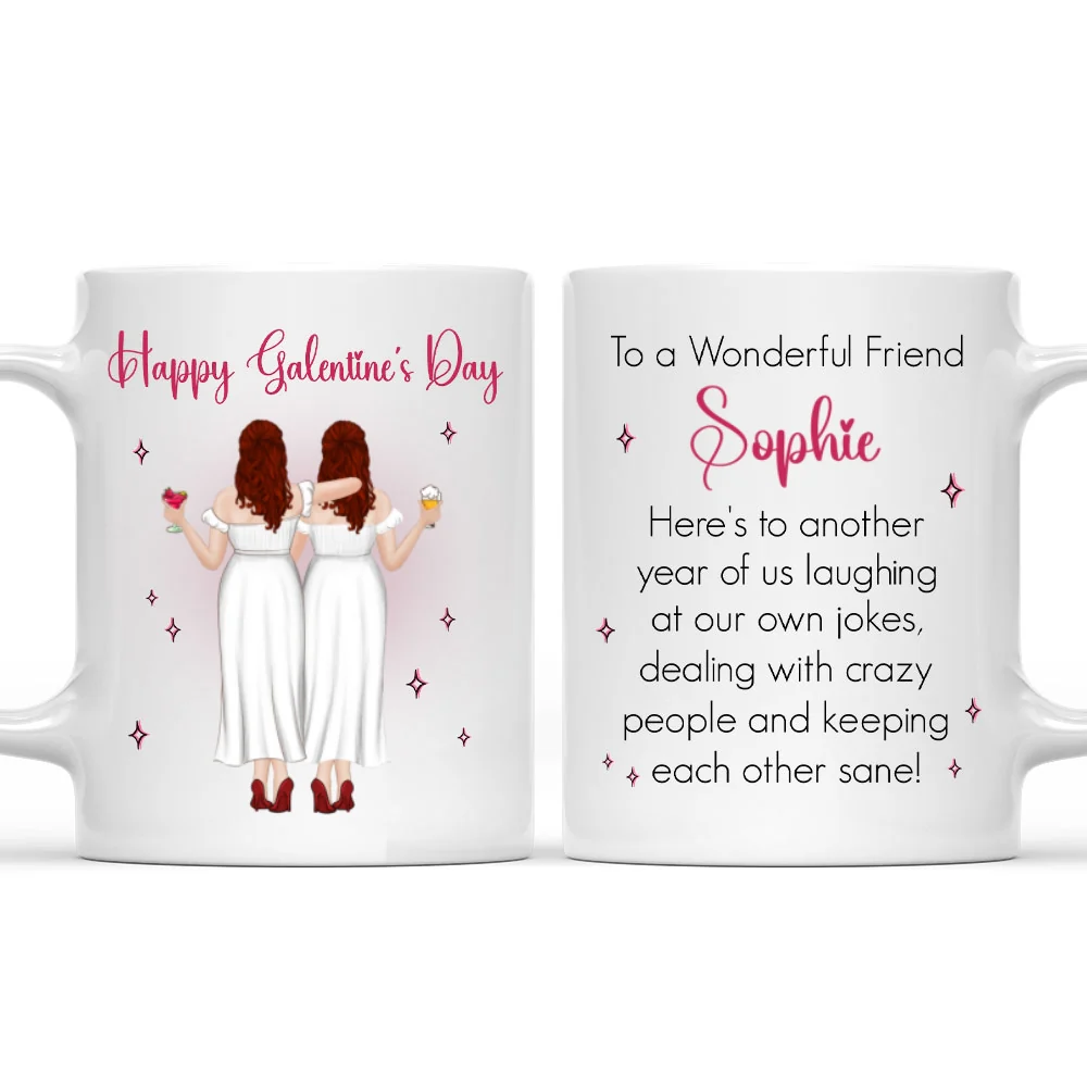 Galentines Valentines Besties - Personalized Custom Coffee Mug - Image 6