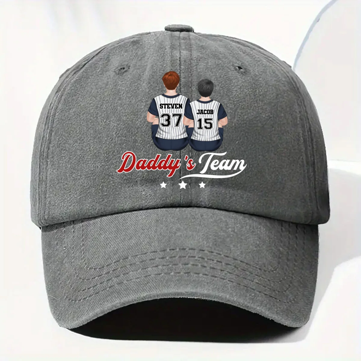 Game Day, Every Day - Personalized Custom Vintage Washed Denim Cap - Image 8