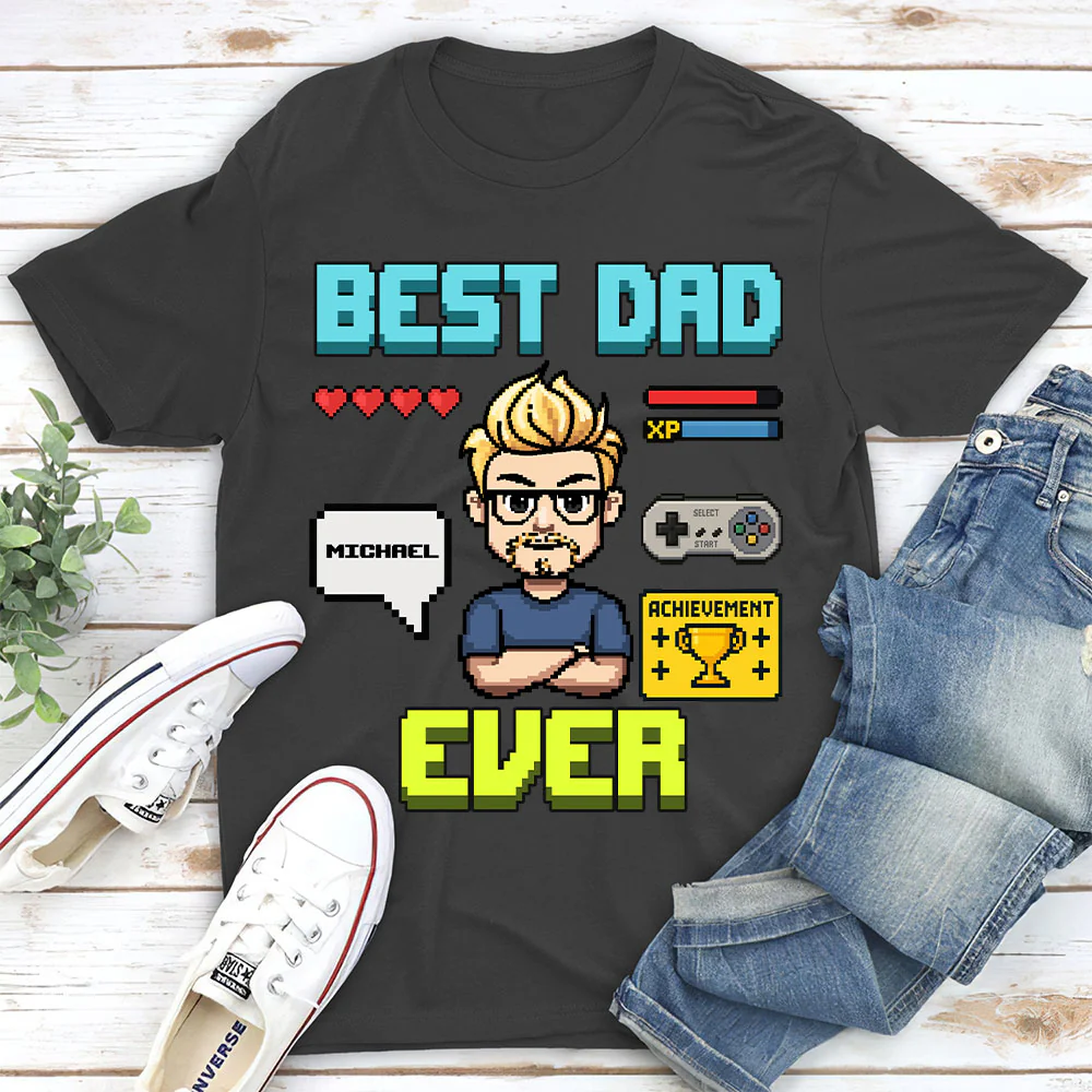 Gamer Dad Level Up - Personalized Custom Shirt - Image 2
