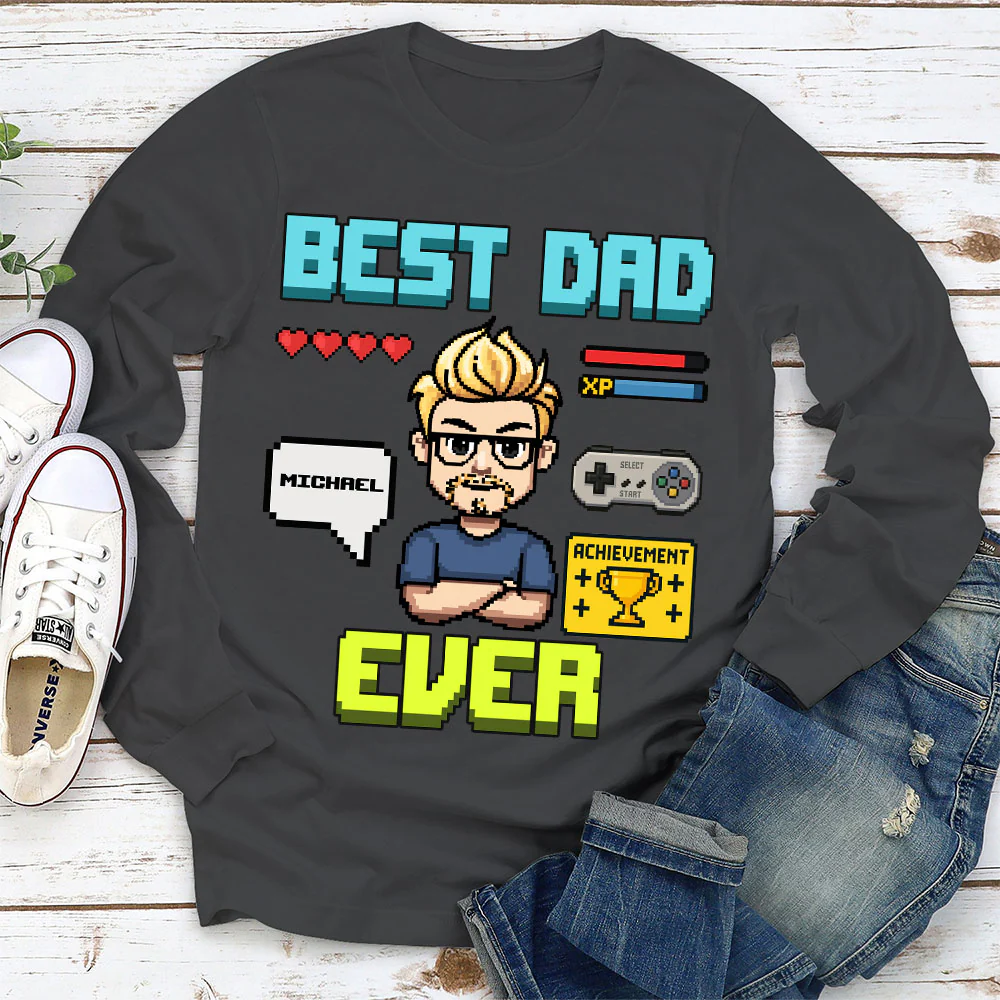 Gamer Dad Level Up - Personalized Custom Shirt - Image 4
