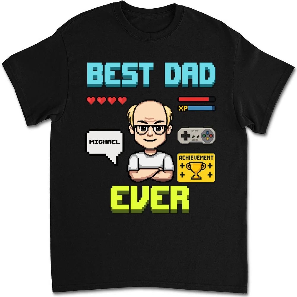 Gamer Dad Level Up - Personalized Custom Shirt - Image 5