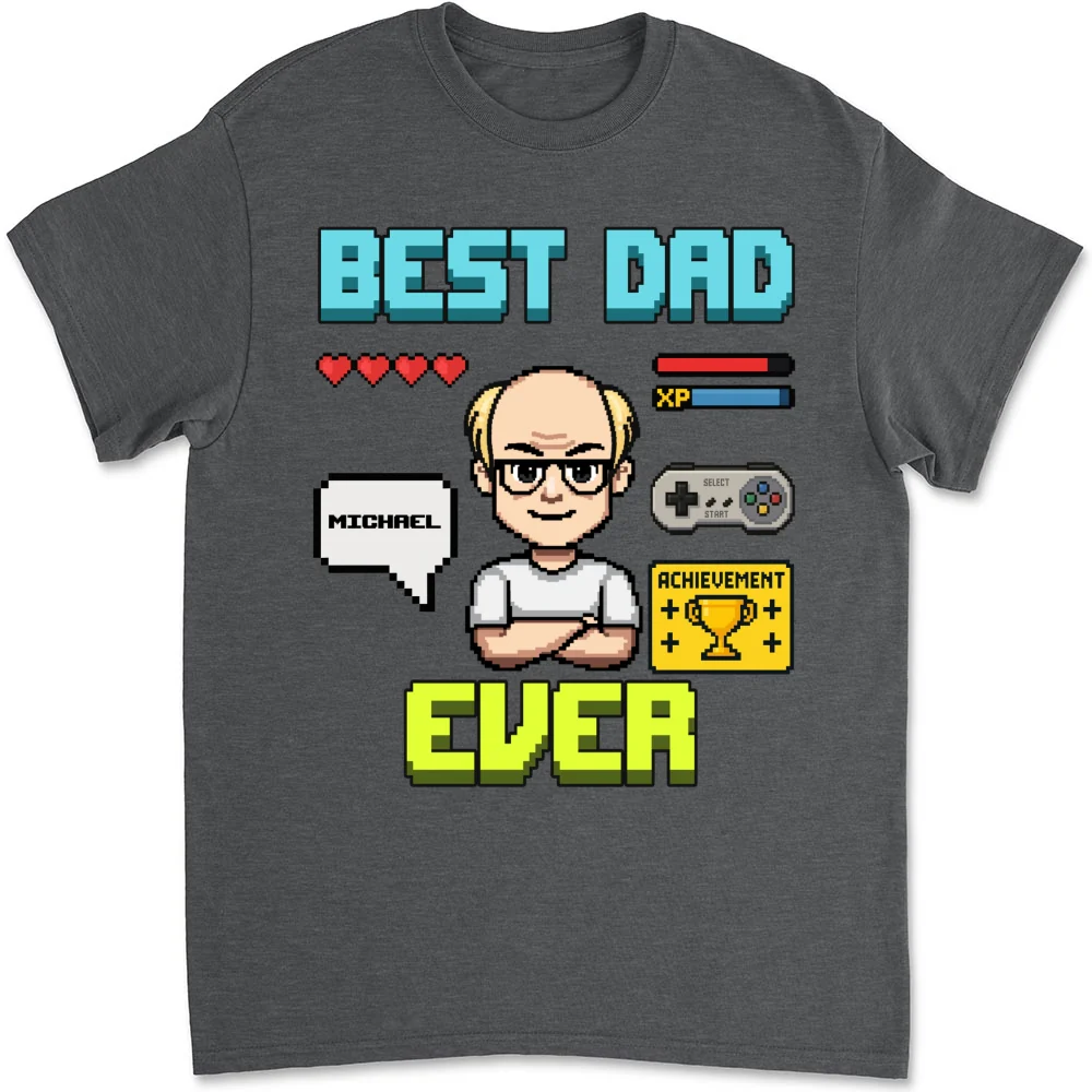 Gamer Dad Level Up - Personalized Custom Shirt - Image 6