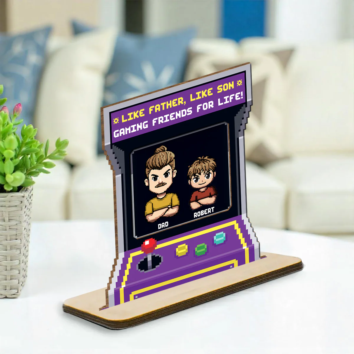 Gaming Friends For Life - Personalized Custom 2-Layer Wood Plaque With Flat Base - Image 4