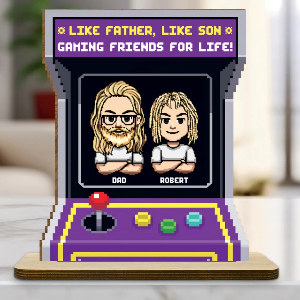 Gaming Friends For Life - Personalized Custom 2-Layer Wood Plaque With Flat Base - Image 5