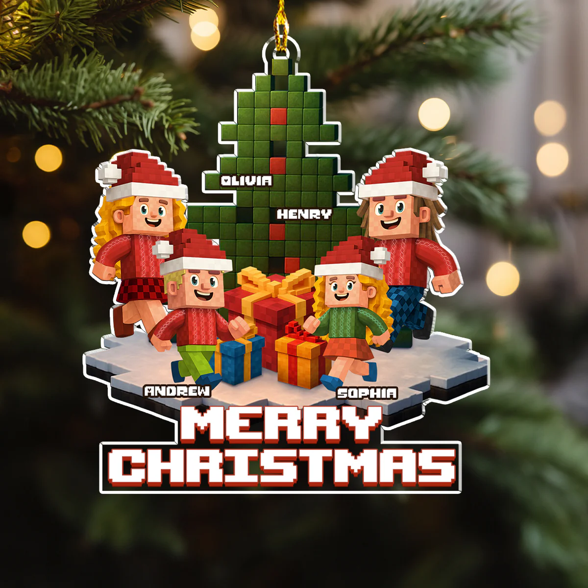 Gaming Spirit Family - Personalized Custom Acrylic Ornament