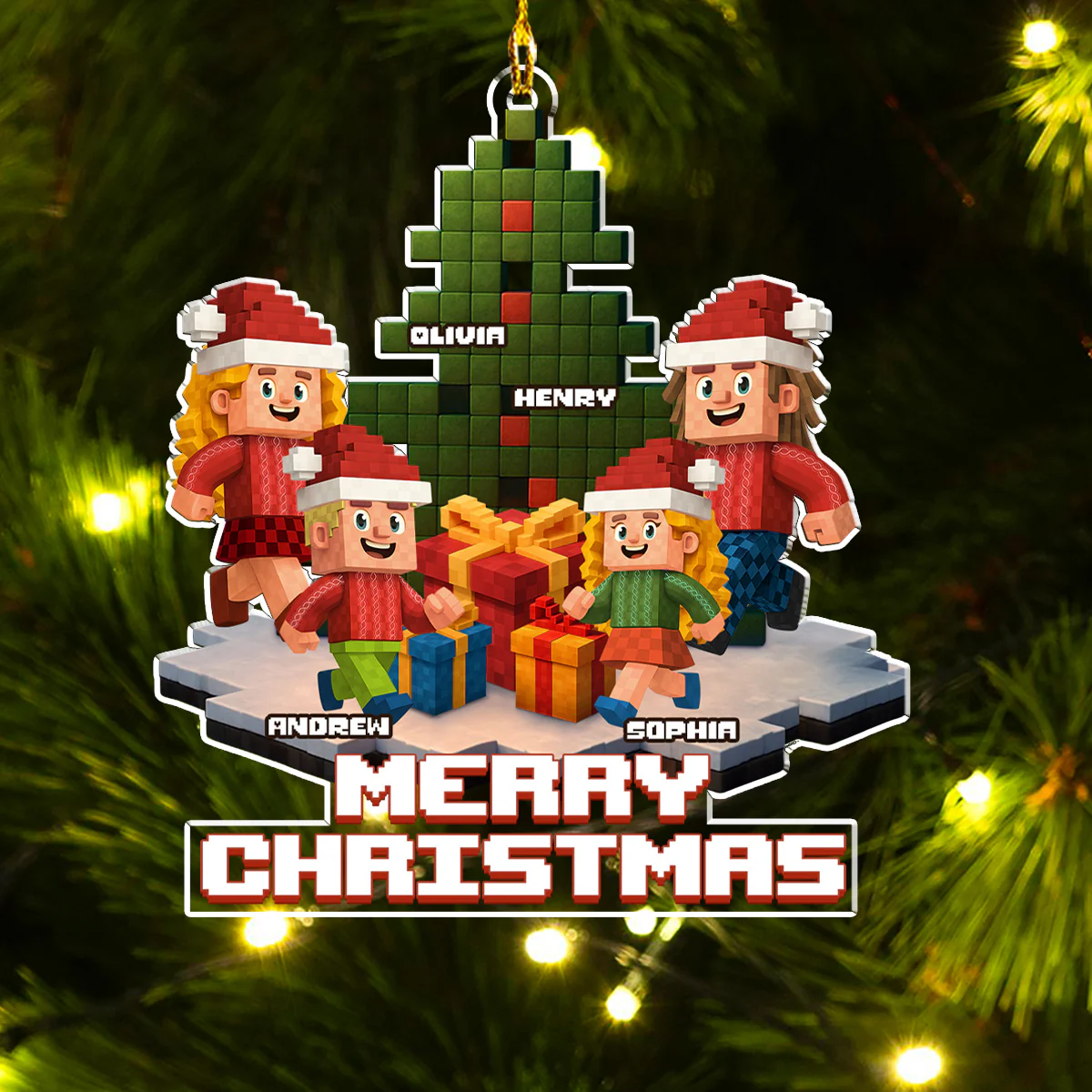 Gaming Spirit Family - Personalized Custom Acrylic Ornament - Image 2