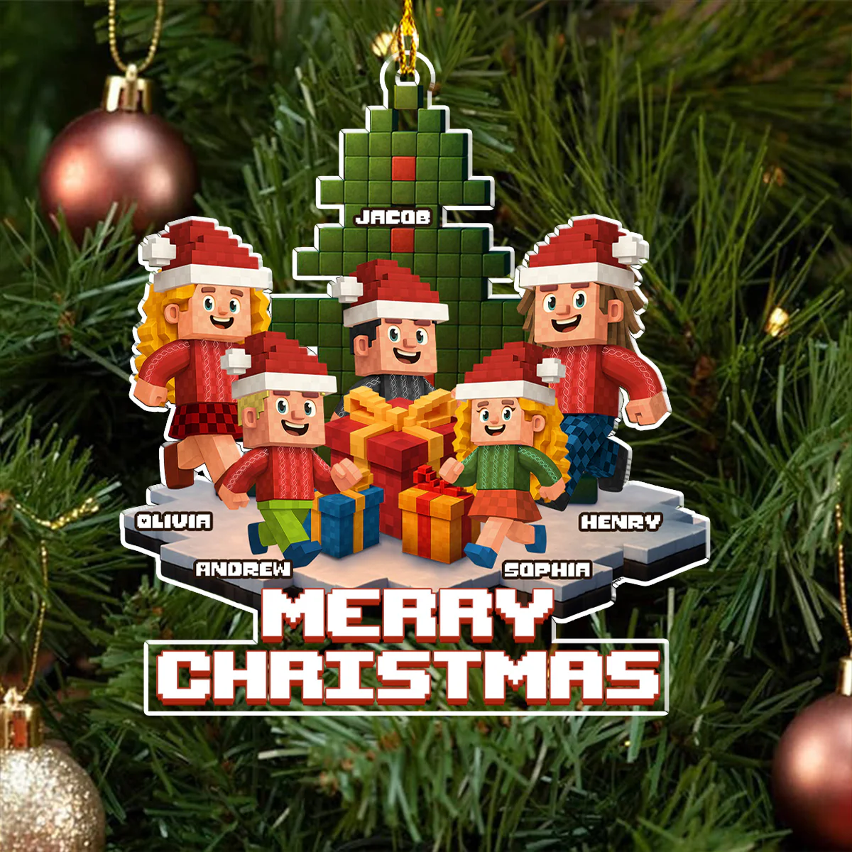 Gaming Spirit Family - Personalized Custom Acrylic Ornament - Image 4