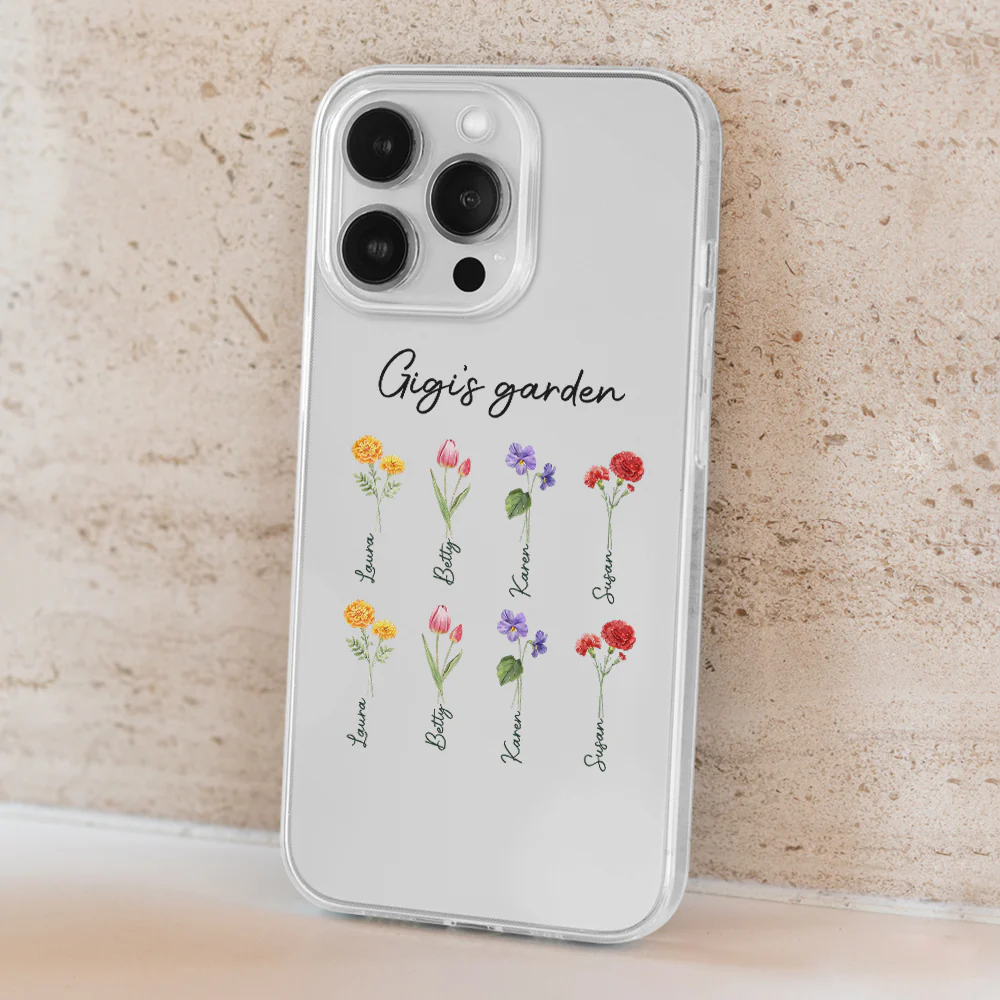 Garden Of Grandma With Birth Month Flowers - Personalized Custom Phone Case - Image 5