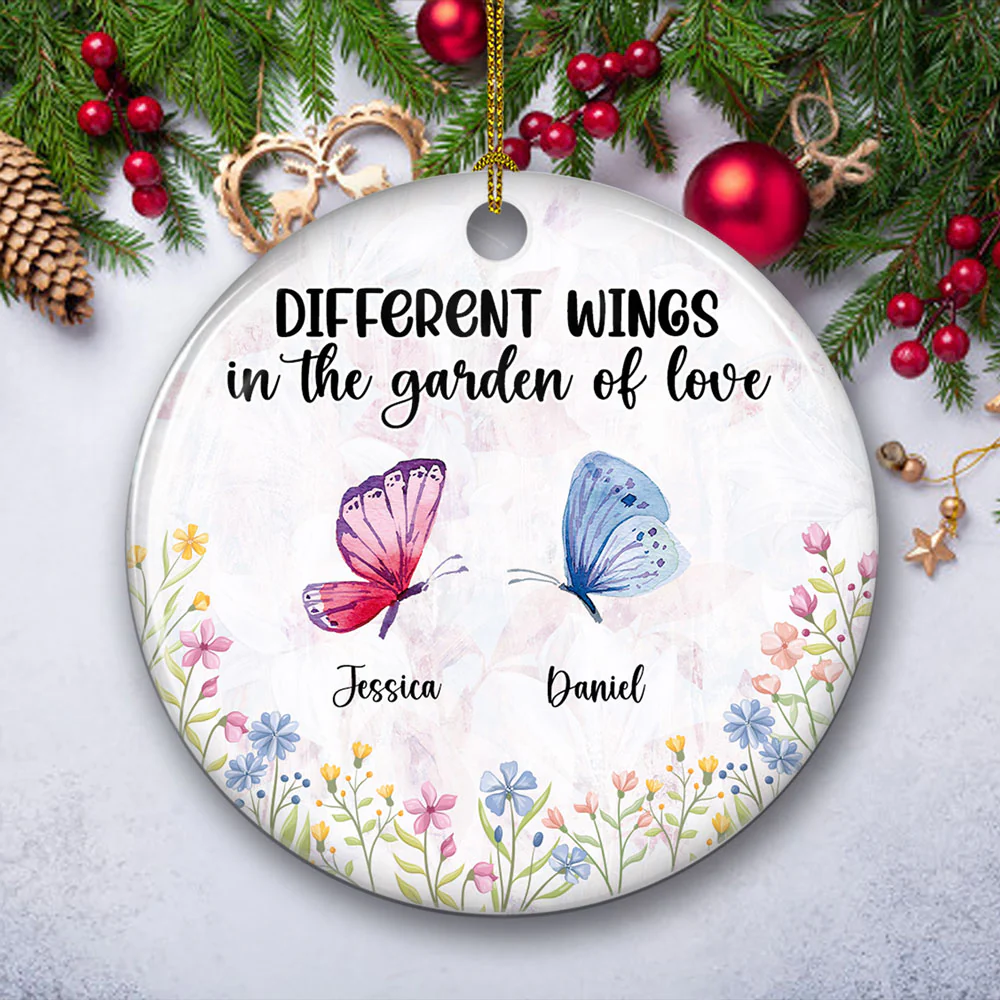 Garden Of Love - Personalized Custom Ceramic Ornament - Image 2