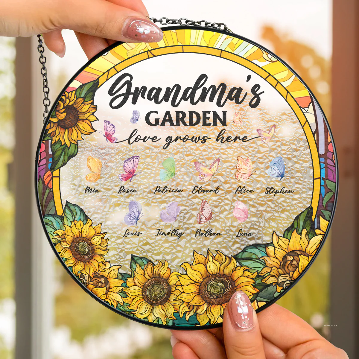 Garden Of Love - Personalized Custom Window Hanging Suncatcher - Image 4