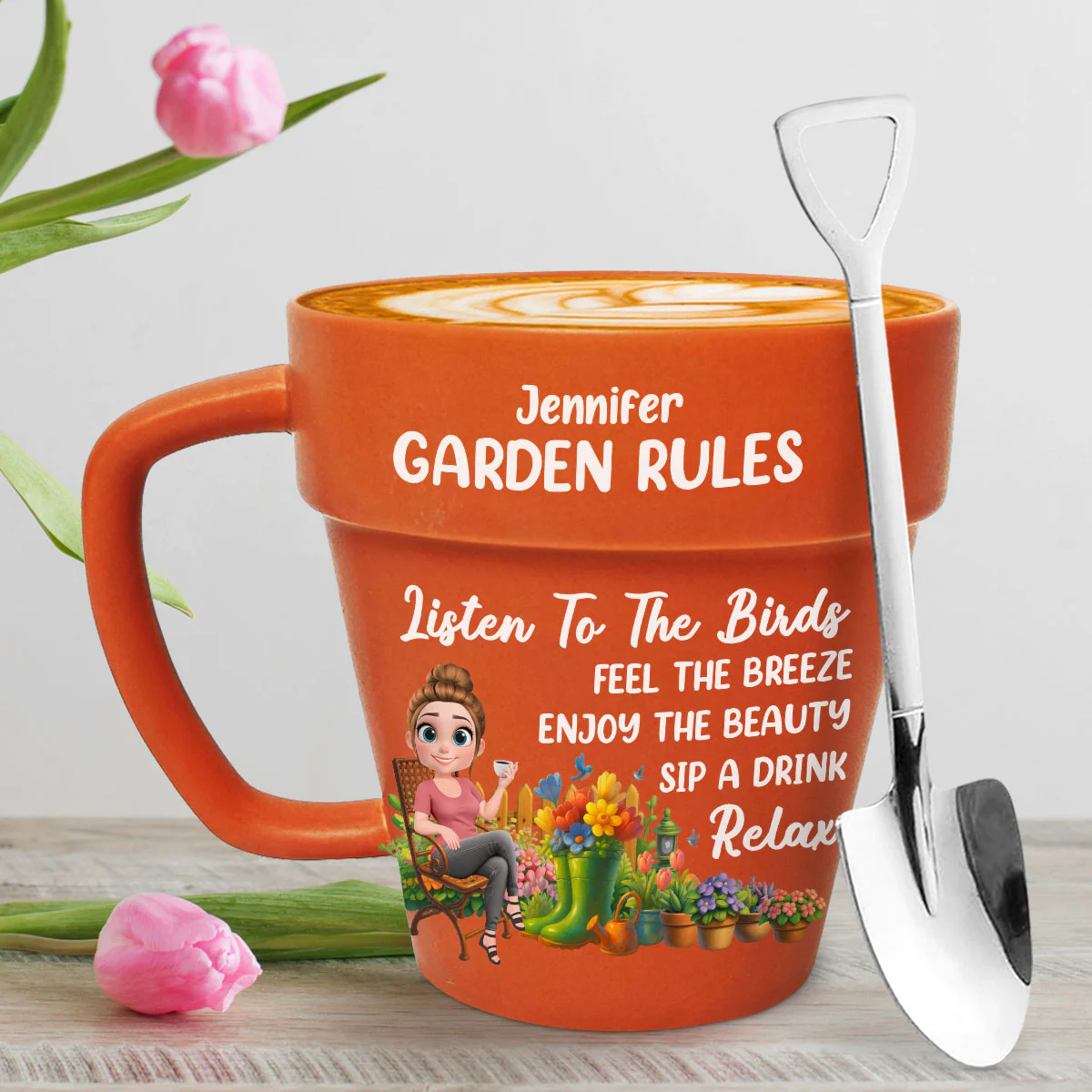 Garden Rules - Personalized Custom Plant Pot Mug - Image 2