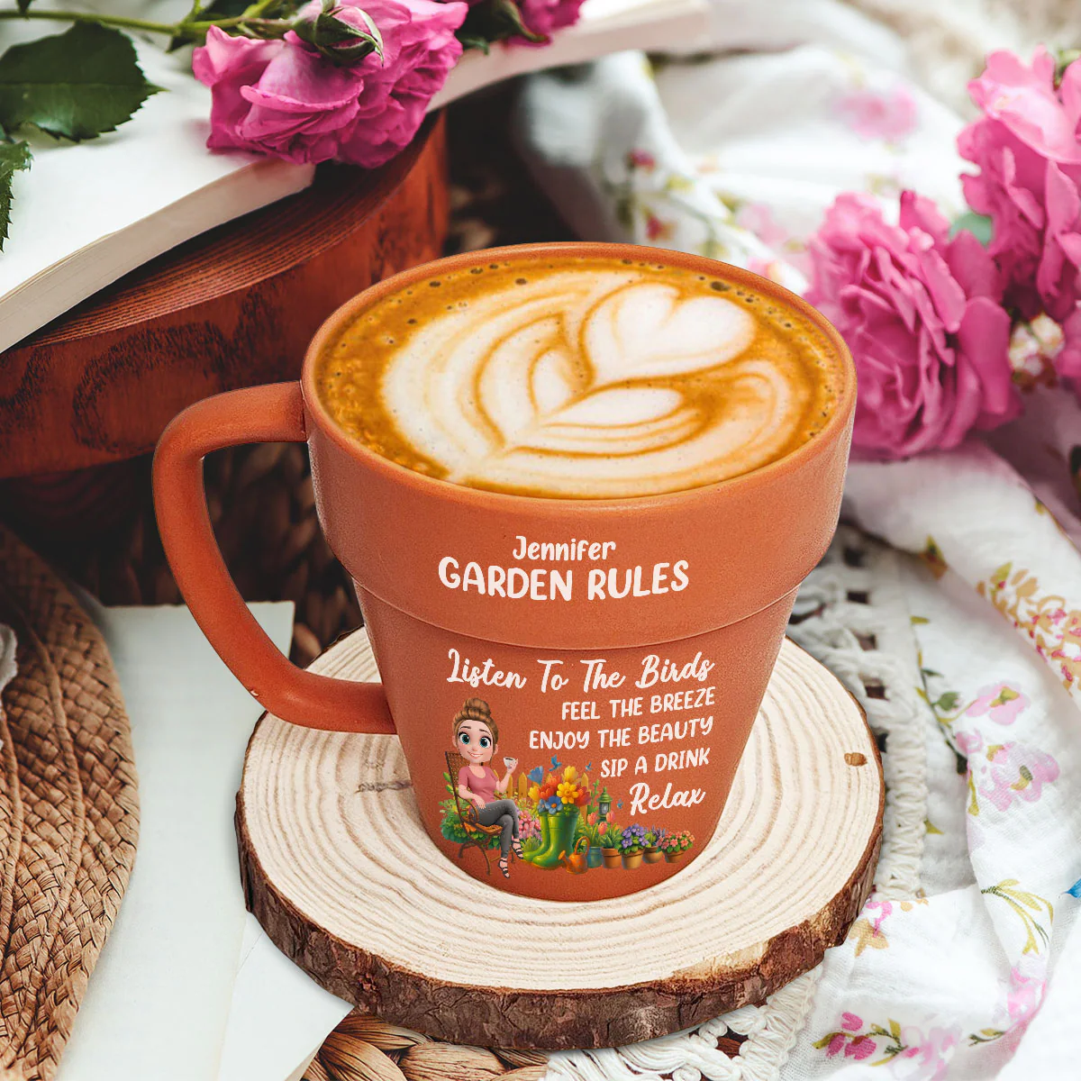 Garden Rules - Personalized Custom Plant Pot Mug - Image 3