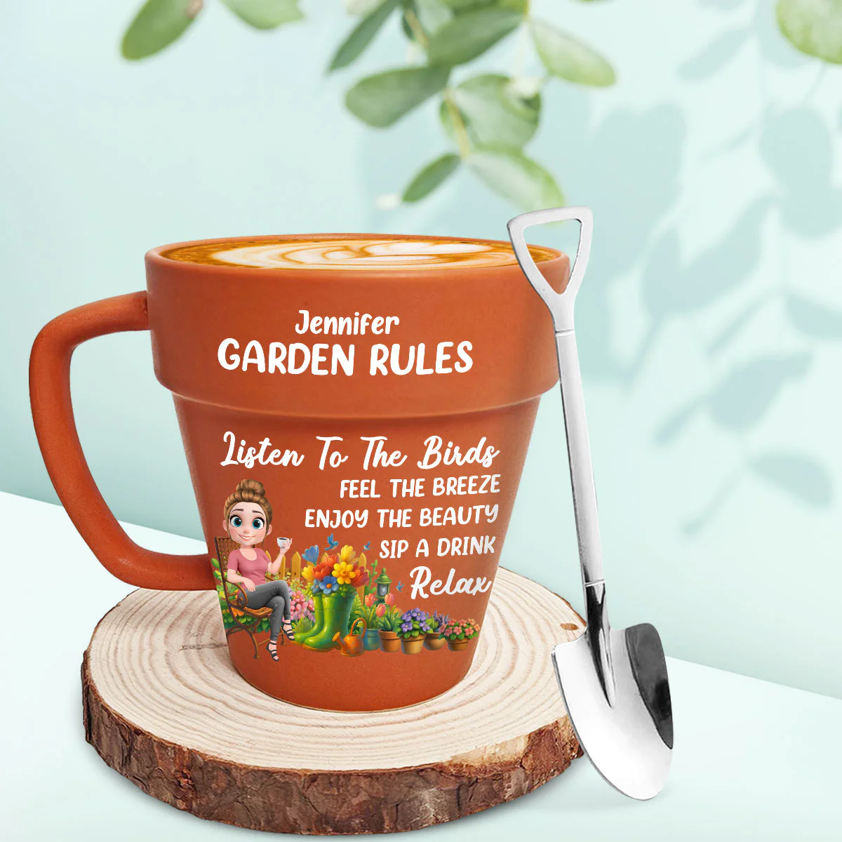 Garden Rules - Personalized Custom Plant Pot Mug - Image 4