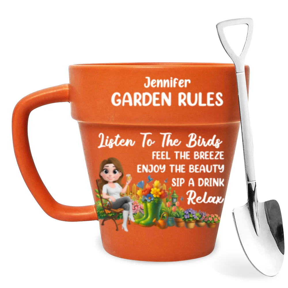 Garden Rules - Personalized Custom Plant Pot Mug - Image 6