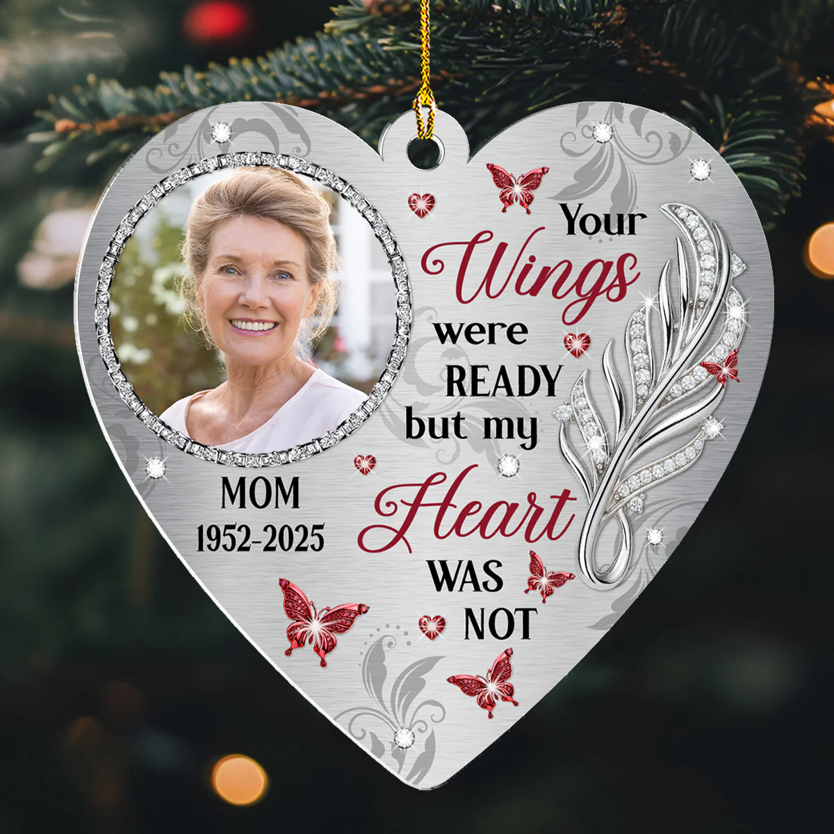 Gentle Wings - Personalized Custom Acrylic Ornament - Image 3