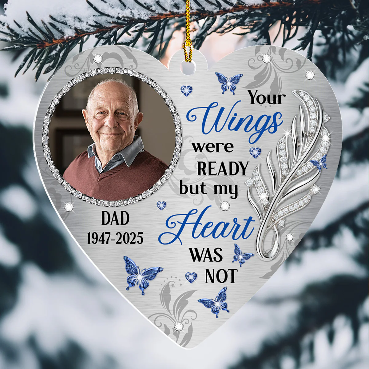 Gentle Wings - Personalized Custom Acrylic Ornament - Image 4