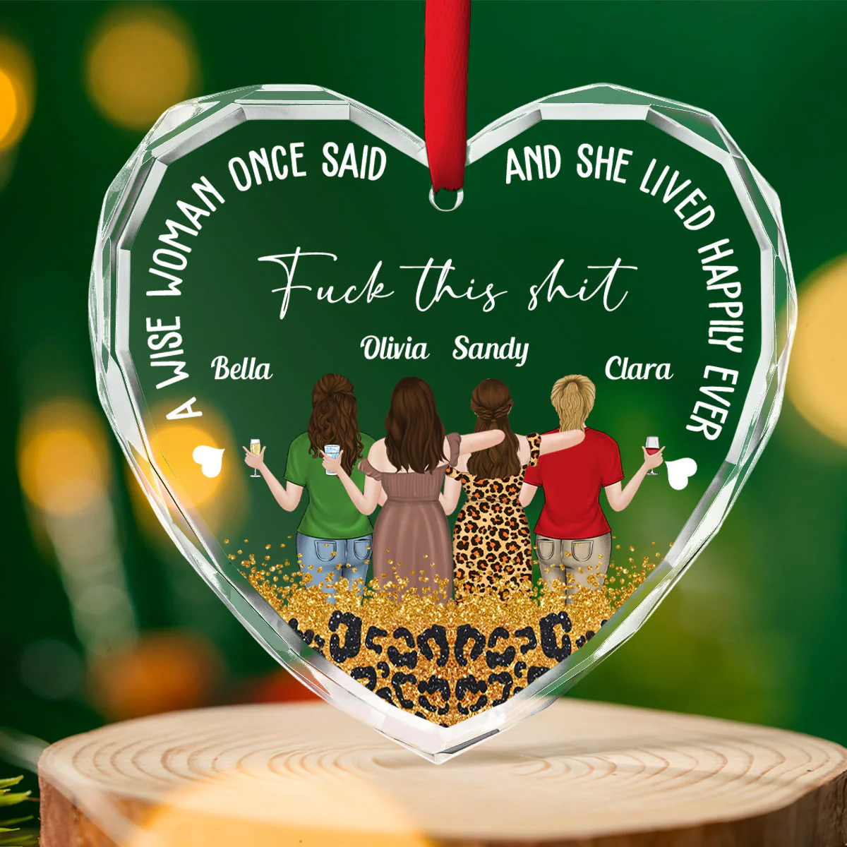 Gift For Best Friends Sisters - Personalized Custom Glass Ornament - Image 3