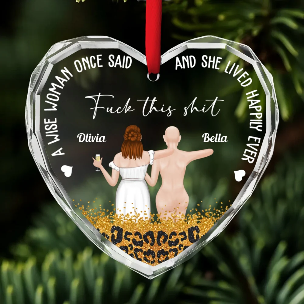 Gift For Best Friends Sisters - Personalized Custom Glass Ornament - Image 6