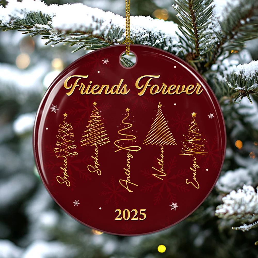 Gift For Friends 2025 - Personalized Custom Ceramic Ornament - Image 4
