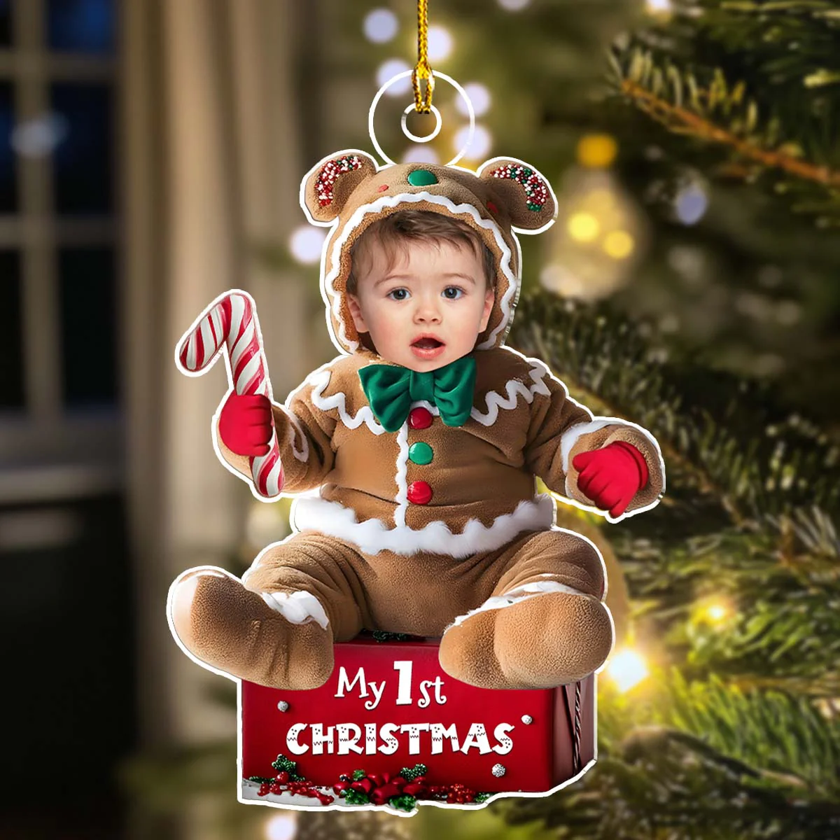 Ginger Baby Christmas - Personalized Custom Acrylic Ornament - Image 4