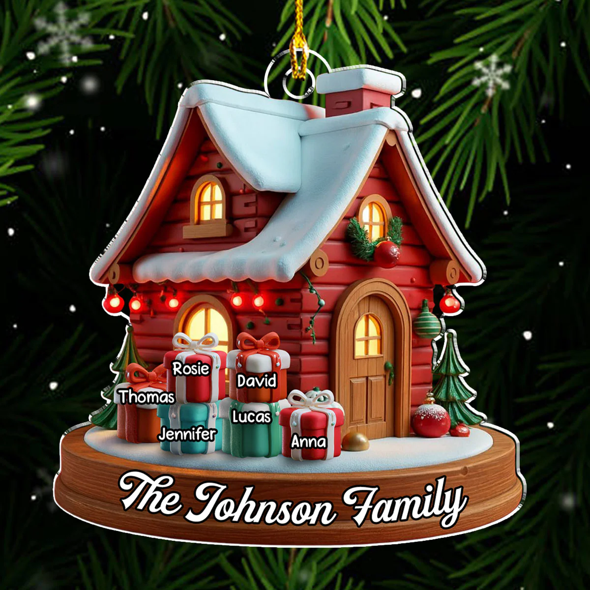 Ginger House - Personalized Custom 3D Effect Acrylic Ornament - Image 3