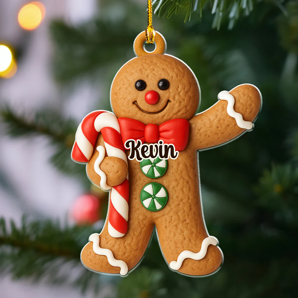 Gingerbread Cutie Crew - Personalized Custom Acrylic Ornament - Image 4