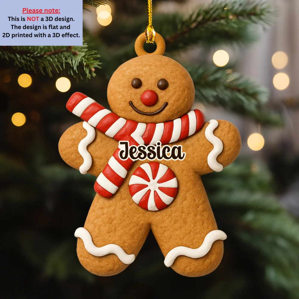Gingerbread Cutie Crew - Personalized Custom Acrylic Ornament - Image 6