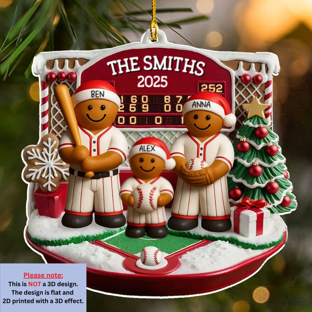 Gingerbread Family - Personalized Custom Acrylic Ornament - Image 7