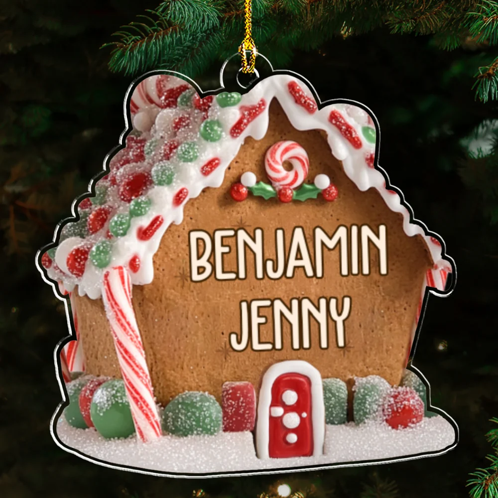 Gingerbread House - Personalized Custom Acrylic Ornament - Image 4