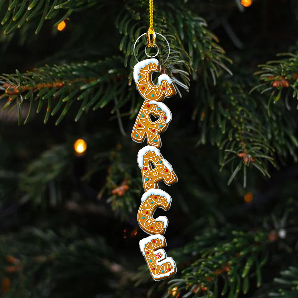Gingerbread Letter Dreams - Personalized Custom Acrylic Ornament - Image 5